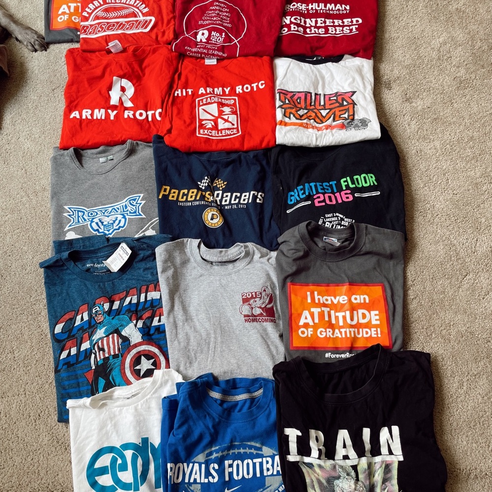 16 shirt - college, pacers, etc